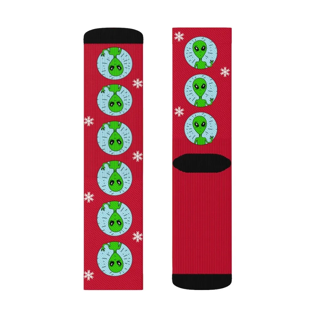 Holiday Socks | Funny Alien Socks