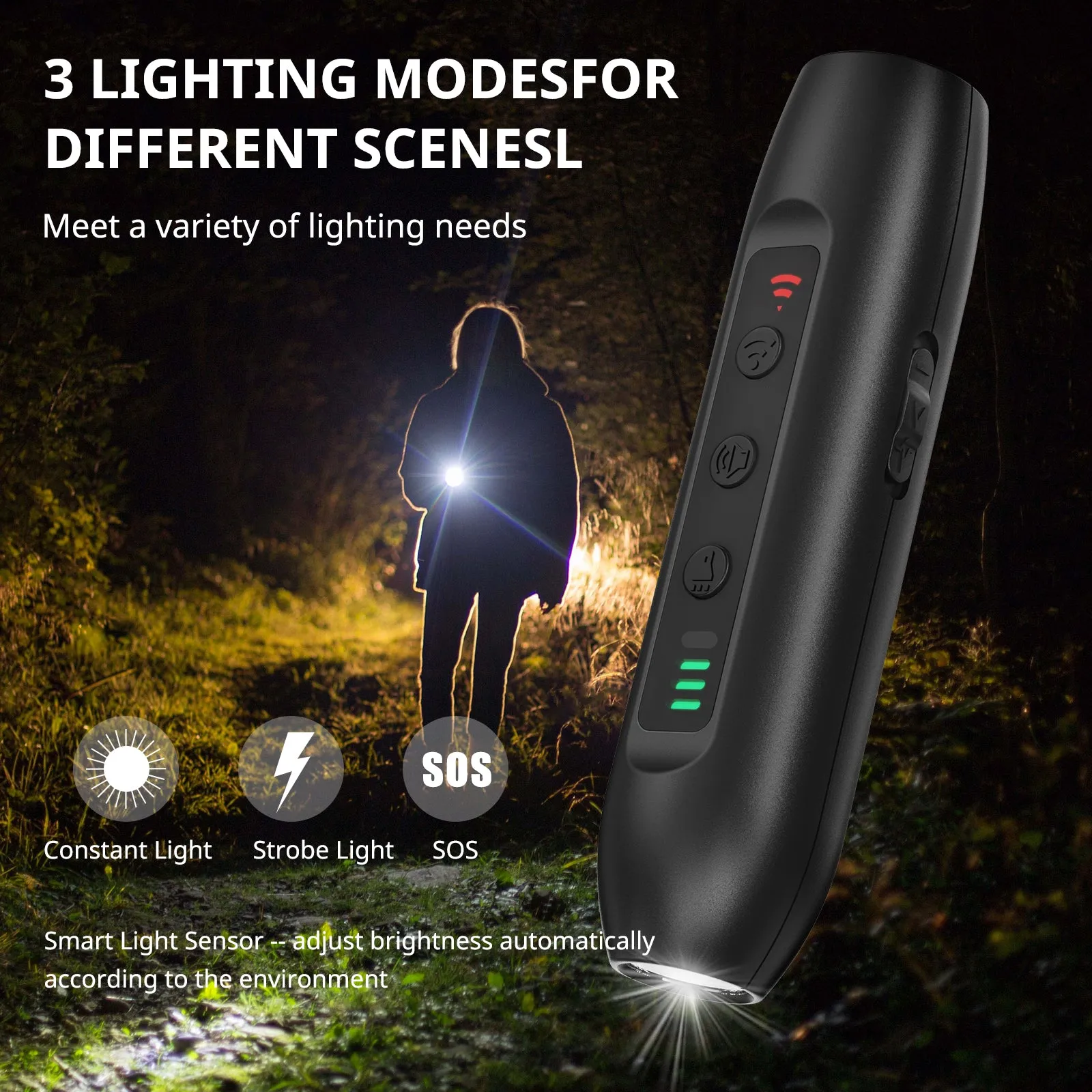 N10 Pro Dog Repeller with Multicolored Light Torch